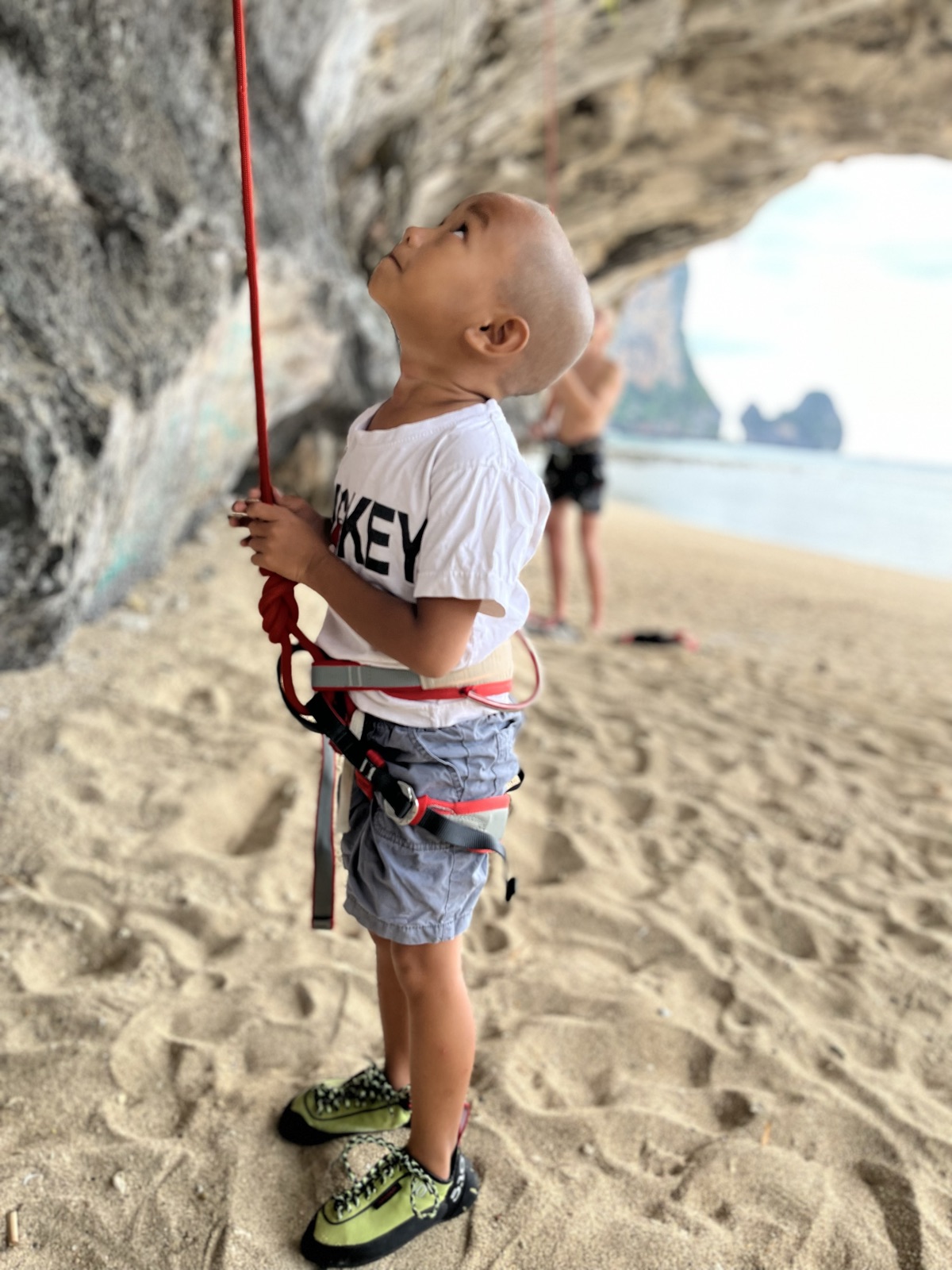 Fadeo in his climbing shoes